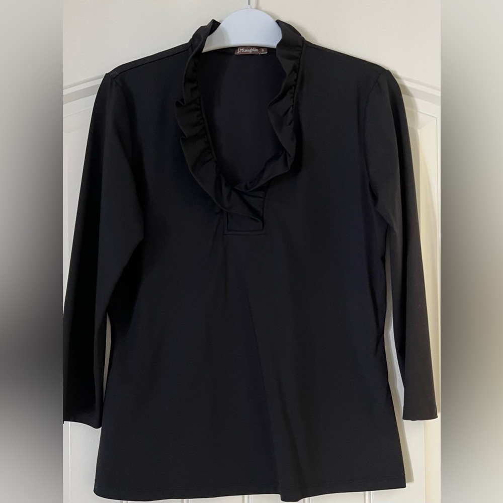 NBW J.McLaughlin 3/4 sleeve Ruffle Top sz S